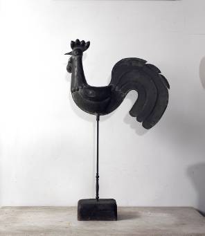 A French 19th Century cock weathervane on stand